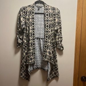 Black and tan patterned cardigan